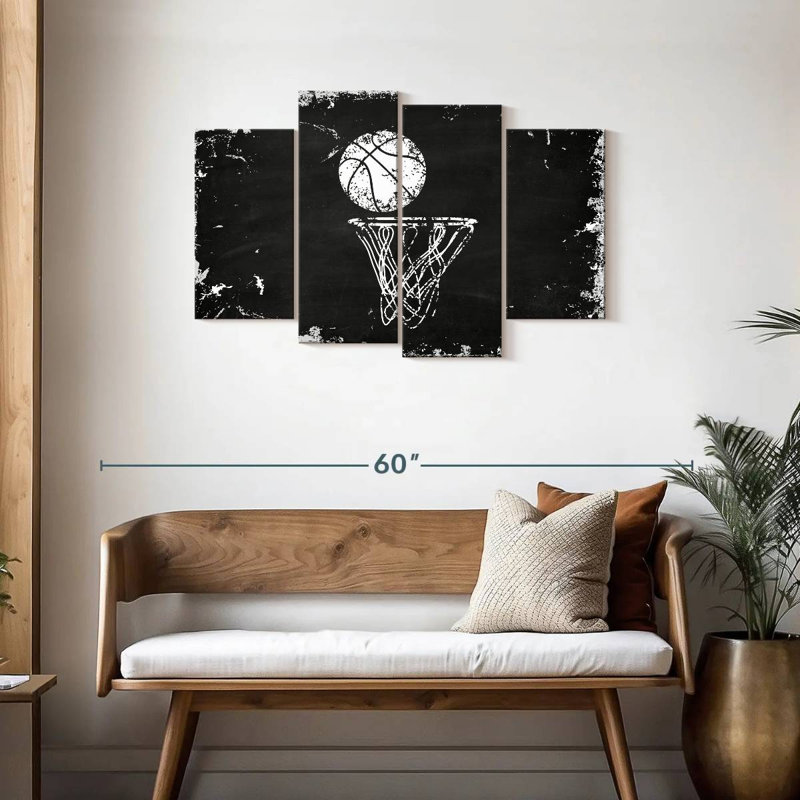 «Basketball Shot», reproduction sur toile, H 27 po x l 43 po x P 1,25 po