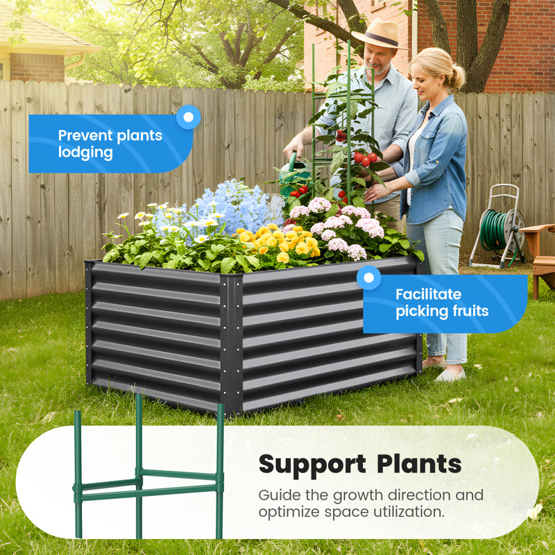 Metal Raised Garden Bed, 120x90x62cm