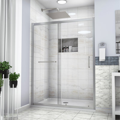 Shower Door 48" W X 72"H Single Sliding Bypass Shower Enclosure