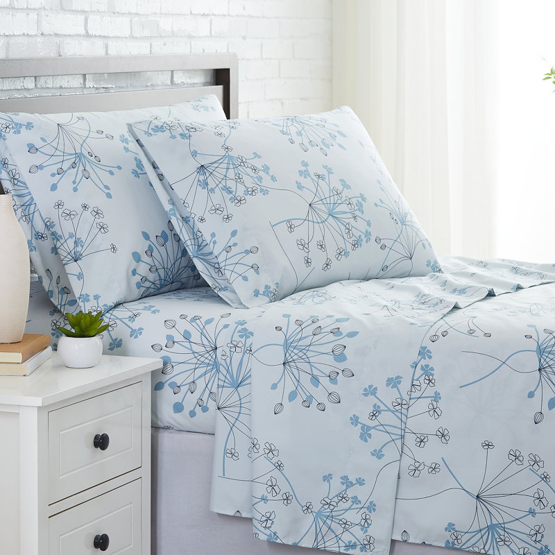 Ensemble de draps à motif floral doux Vilano Choice, Reine, Rose pastel
