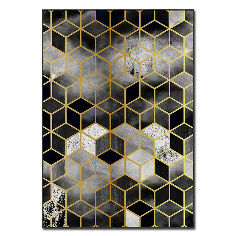 Luxurious Non-Slip Area Rug, 4.0 x 5.9 Feet, 100% Polyester, 740g/m² | Velvet Fabric with Digital Print | Easy-Clean Laminated Sponge Underside, Machine Washable | Perfect for Living Room, Bedroom & Home Decor