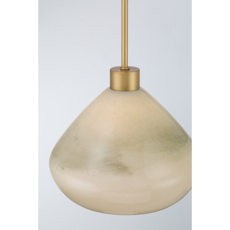 Luminaire suspendu 1 lumière 12,5 po Elaris, Vert, Laiton