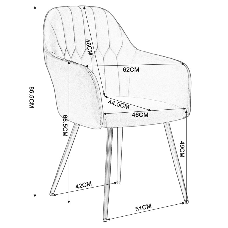 Teviston 49cm H Armchair in Pink, Light Grey, Golden