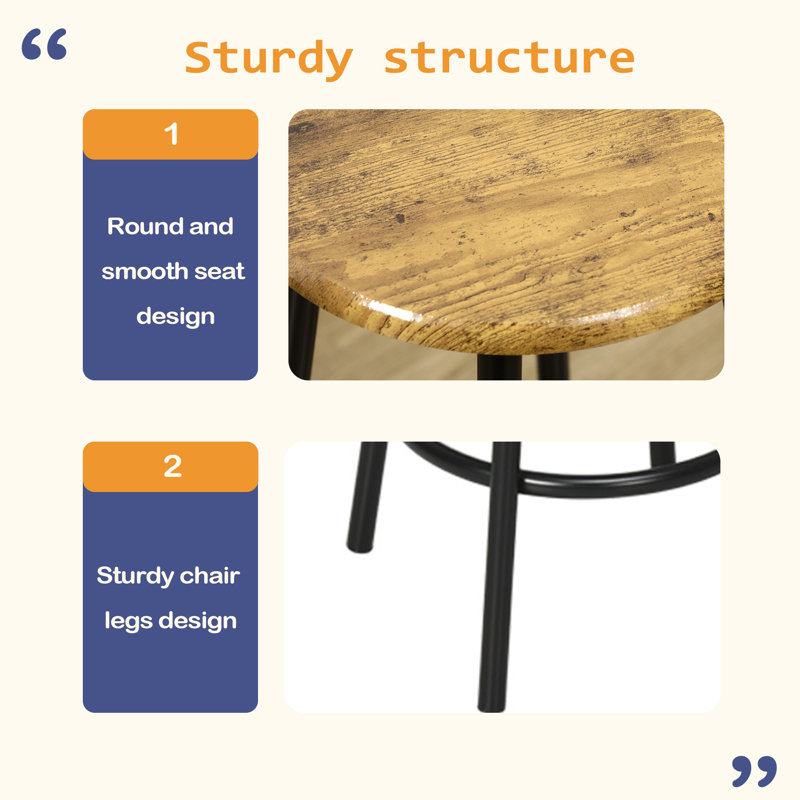 Durable Timeless Table with Stools,Kitchen Table 4 Chairs,5-Piece Counter Height Bar Table and Chairs Set