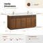 Meuble-lavabo à double cuve en noyer naturel avec dessus en pierre composite Stanwell-1799275388