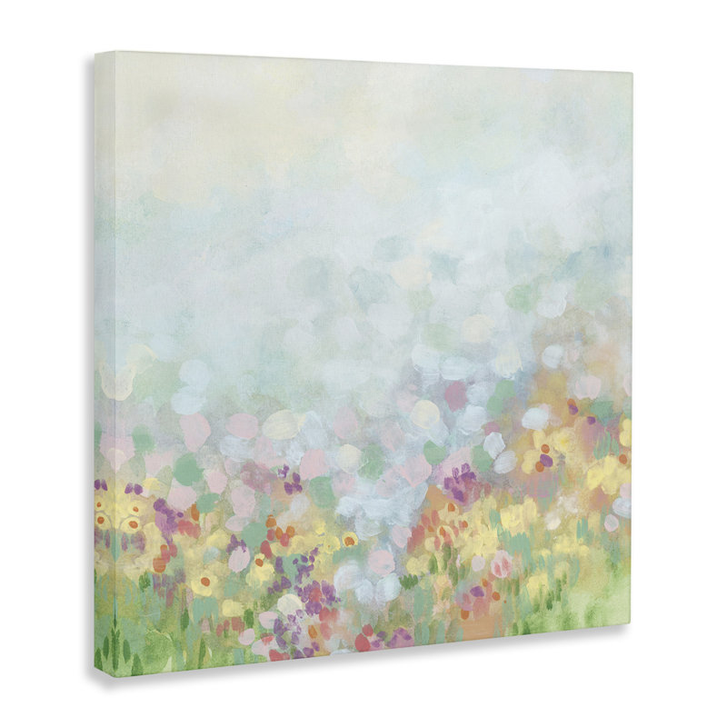 Art abstrait abstrait sur toile de prairie douce par June Erica Vess, H 30 po x l 30 po
