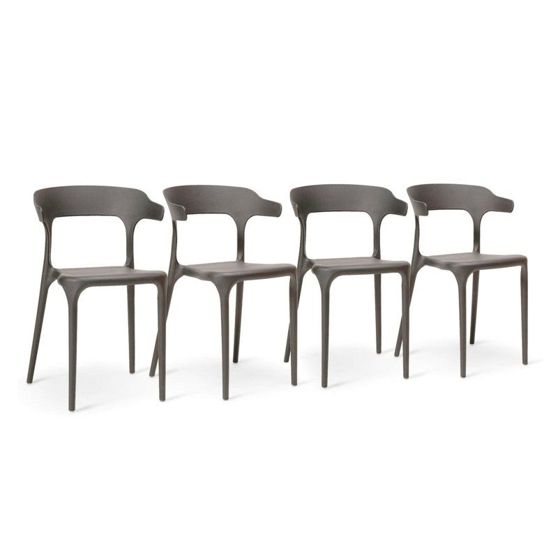 Outdoor Patio Dining Side Chair, Grey
