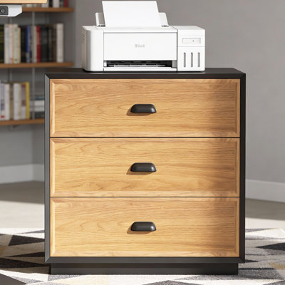Commode 3 tiroirs 31,49 pouces avec commode en bois d'ingénierie avec cadre noir