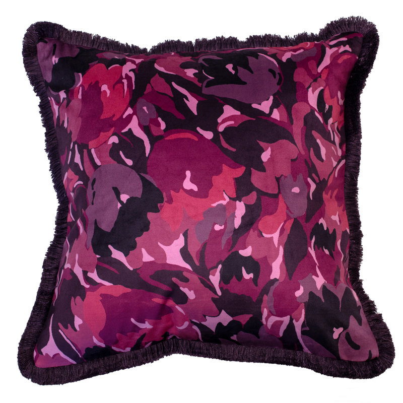 Abstract Sqaure Cushion, Berry