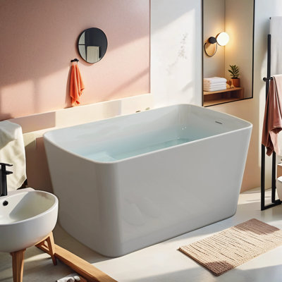 MESA 49'' x 27.88'' Freestanding Soaking Acrylic Bathtub
