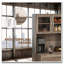 Armoire de cuisine, buffet autoportant avec huche et portes en verre