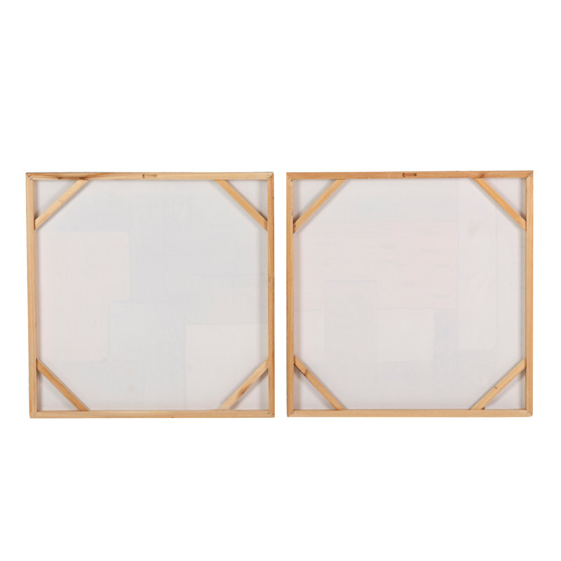 Abstract Set 2 Canvas 40% Hand Painted 60X3X60 Cm - 2 Piece Wrapped Canvas Print Set