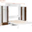Lit double mural blanc avec table, tiroirs et lampe de chevet - solution peu encombrante pour les petits espaces, chambres de rangement intégrées, bureau pliable-518120148