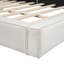 Grand lit plateforme tapissier avec tissu en velours, lit au sol avec cadre, beige-1381787603