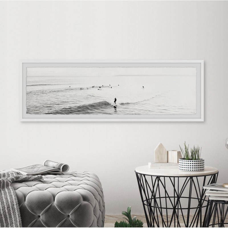 Surfing Small Waves II - Single Picture Frame Panoramic Print, 25cm H x 76cm W x 3.81cm D