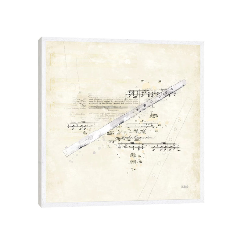 Musical Gift V by Katie Pertiet - Print on Canvas, White Framed, 93.98cm H x 93.98cm W x 3.81cm D