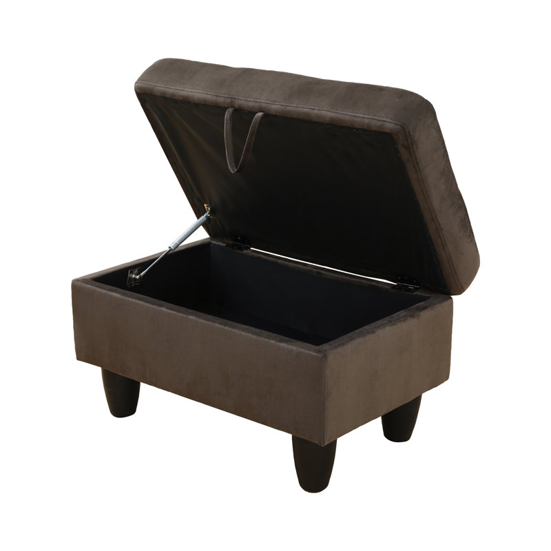 Canapé modulaire rembourré réversible avec repose-pieds, Flanelle brun foncé, Orienté vers la gauche