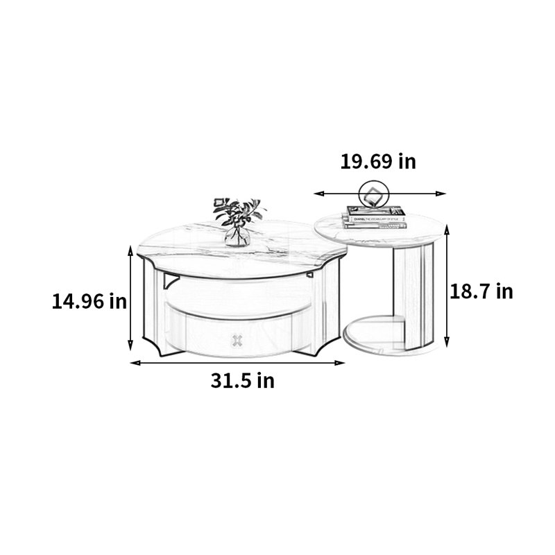 Ensemble de tables basses simples et modernes
