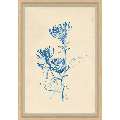 Cerulean Bloom IV Framed Drawing Print