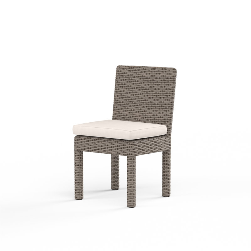 Chaise de patio avec coussin Nassau, Brun clair, Sunbrella® spectre carbone