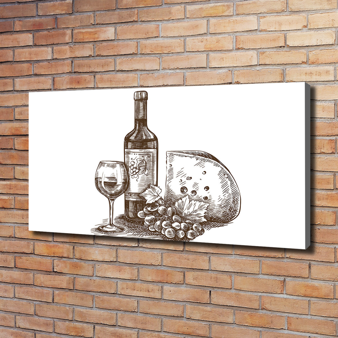 Wein und Snacks - Kunstdrucke auf Leinwand - Wrapped Canvas