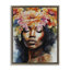 "Sleepy Flower", art mural sur toile encadrée brune, par Jesse Keith