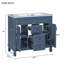 Meuble-lavabo 36 po avec lavabo supérieur, armoire de rangement moderne avec 2 portes à fermeture douce et 2 tiroirs, meuble-lavabo simple-97698523