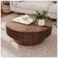 Table basse ronde avec rangement, placage en bois massif, décor moderne pour le salon, la chambre à coucher ou le bureau-268497392-268497397