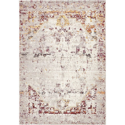 Tapis brun / bourgogne / orange Donminique Southwestern Lodge