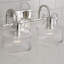 Meuble-lavabo 2 lumières l 15 po x H 9 po en nickel poli avec verre cannelé transparent-70886143