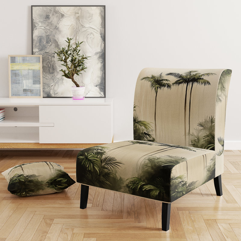 Fauteuil rembourré Palm Trees - Palmiers verts dans une forêt tropicale, Slipper Armless