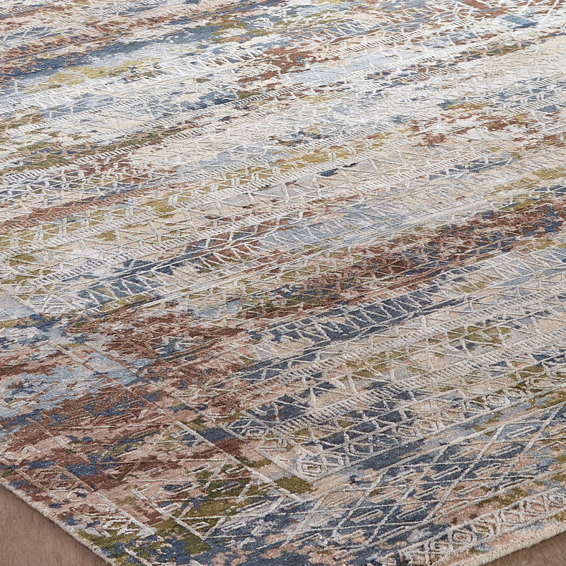 Hand Knotted Area Rug, Rectangle 4' x 6'