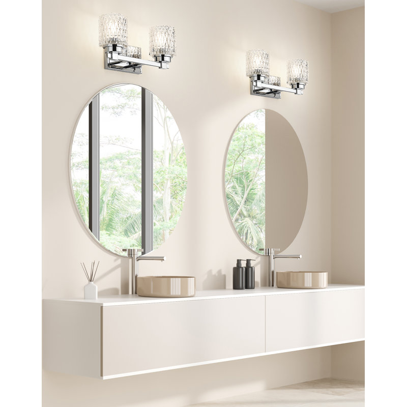 Meuble-lavabo à 2 lumières en chrome 15,75 po Jacqueline, Chrome chrome