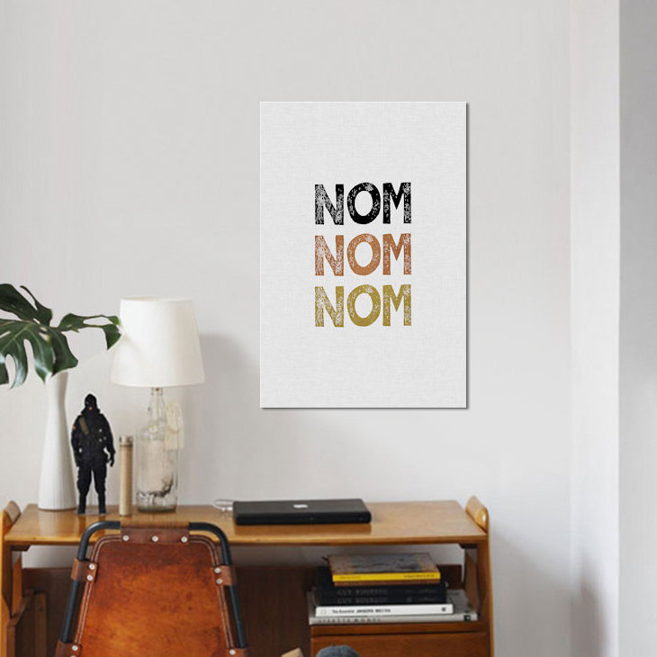« nom du nom nom », art textuel sur toile, H 26 po x l 18 po x P 1,5 po, Toile tendue, Pas de tapis