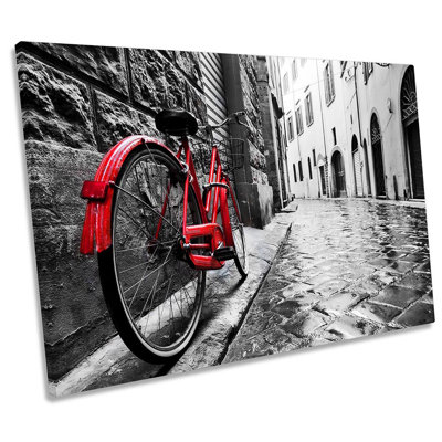 Red Retro Bicycle - Wrapped Canvas Print