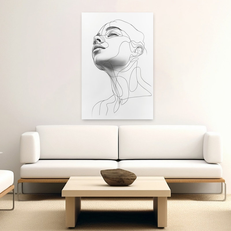 «Serene Line Woman», reproduction d'art murale moderne abstraite, 60" H x 40" W