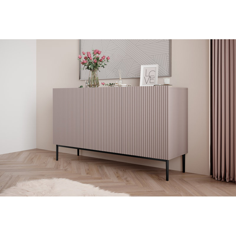 150cm Sideboard, Pink/Black