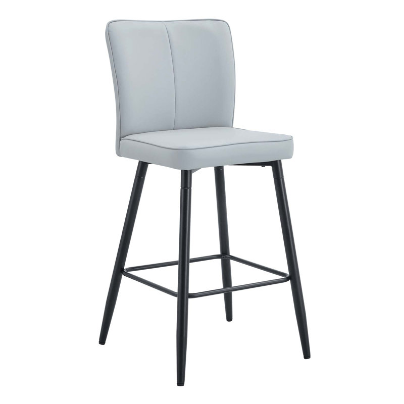 Ensemble de chaises de bar modernes - deux pièces, le dossier a une conception verticale et lisse avec des pieds en métal argenté, convenant pour les bars, les salons, les bars et autres espaces