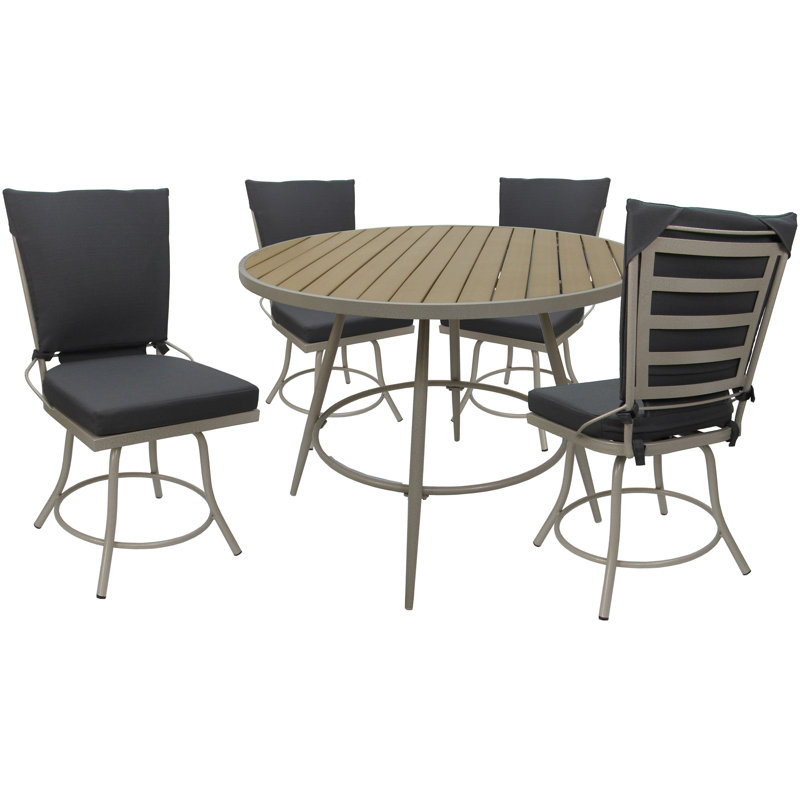 Ensemble repas d'extérieur 42 po Merrile, Structure beige / coussin gris