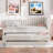 Upholstered Daybed With Trundle, Three Drawers And Vertical Striped Design-631760013-631760011