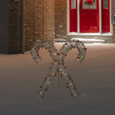 Décoration de Noël pour l'extérieur ou fenêtre de 25 po en rotin 25 po