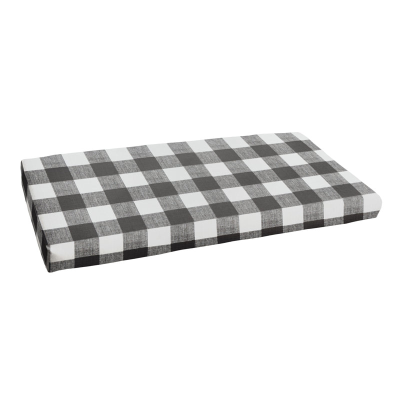 Outdoor Plaid Bench Cushion, 45 in W x 17 in D x 2 in H, Premier Prints - Anderson Matte