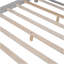 Lit plateforme en bois avec lumière à DEL intégrée, tête de lit et garde-corps, gris antique-251394880