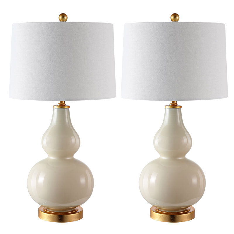 Ensemble de 2 lampes de table Tamara, Crème, crème