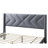 Stylish Grey Velvet Queen Bed With Platform Base, Distinctive Headboard, Wood Slats Support Modern Size In Velvet, Streamlined Wooden Slat Frame-1904312849