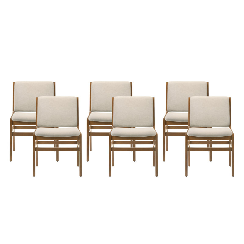 Alagie Side Chairs, Wheat, 6, Walnut