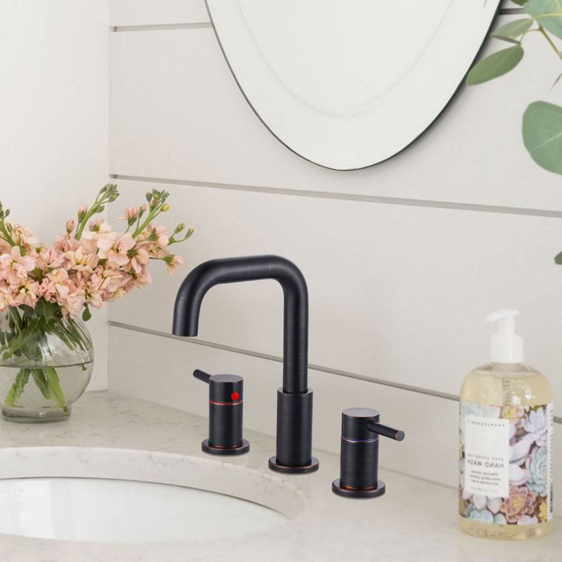 8 In. Bathroom Basin Faucet With Drain Kit, Oil Rubbed Bronze