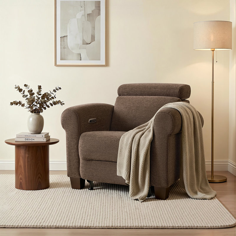 Fauteuil inclinable électrique avec repose-tête Wall Hugger, Marron foncé