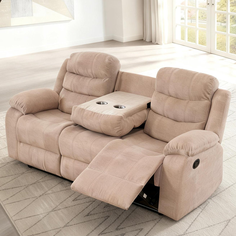 Canapé à inclinaison manuelle multifonctionnel 79,9 po, Chameau clair