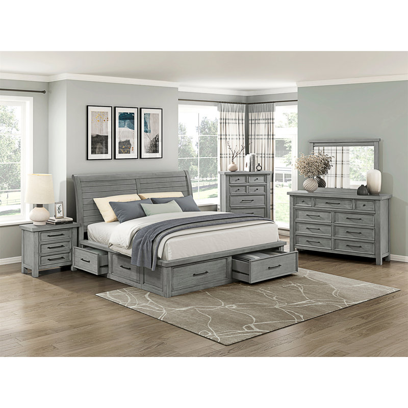 Armoire de chevet transitionnelle 3 pièces